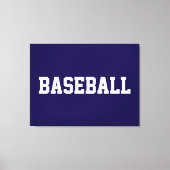 ネイビーブルーに白いスポーツ風BASEBALLの文字 キャンバスプリント (正面)