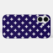 ネイビーブルーに白いポルカが交差 Case-Mate iPhoneケース (裏面 (横))