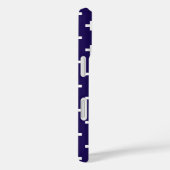 ネイビーブルーに白いポルカが交差 Case-Mate iPhoneケース (裏面 / 右)