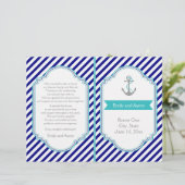 ネイビーブルーのアクア航海のウェディングプログラム (スタンド正面)