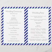 ネイビーブルーのアクア航海のウェディングプログラム (裏面)