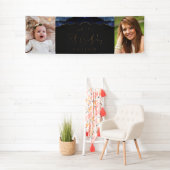 ネイビーブルーのアゲートのゴールドトリム 18歳の誕生日 横断幕 (インサイチュ)