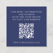 ネイビーブルーのアスペンの木 ウェディングQR エンクロージャーカード (正面)