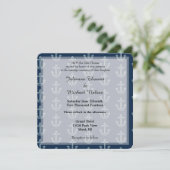 ネイビーブルーのアンカーの結婚式 招待状 (スタンド正面)