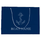 ネイビーブルーのアンカー Nautical Spirit アンカー ラージペーパーバッグ (裏面)