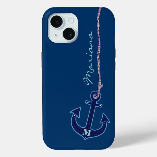 ネイビーブルーのイカダデザイン Case-Mate iPhoneケース (裏面)
