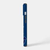 ネイビーブルーのイカダデザイン iPhone 15ケース (左側面)