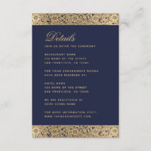 ネイビーブルーのウェディング詳細 - ヴィンテージゴールドのバラ