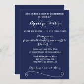 ネイビーブルーのエレガントなブライズパーティー招待状 招待状 (正面/裏面)