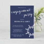 ネイビーブルーのエンゲージメントパーティー招待状 招待状 (スタンド正面)