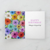 ネイビーブルーのオーダーメイド18歳の誕生日の花 カード (内部)