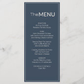 ネイビーブルーのオールドマネーヘ wedding メニュー サンクスノート (裏面)