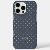 ネイビーブルーのカスタムモノグラムドット Case-Mate iPhoneケース (裏面)