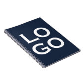 ネイビーブルーのカスタムロゴ ノートブック (右側)