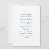 ネイビーブルーのギフトボックス ブライダルシャワー 招待状 (裏面)