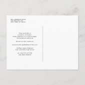 ネイビーブルーのクラシックな卒業帽の写真 卒業のお知らせ 案内ポストカード (裏面)