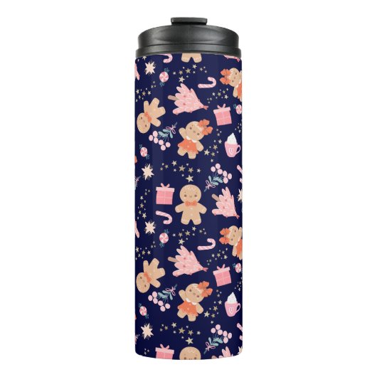 ネイビーブルーのクリスマスエレメント タンブラー (正面)