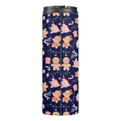 ネイビーブルーのクリスマスエレメント タンブラー (裏面)