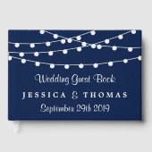 ネイビーブルーのコレクションに結婚ひも灯る ゲストブック (正面)