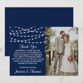 ネイビーブルーのコレクションに結婚ひも灯る サンキューカード