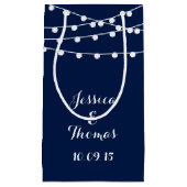 ネイビーブルーのコレクションに結婚ひも灯る スモールペーパーバッグ (正面)