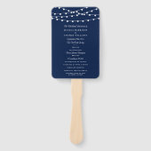 ネイビーブルーのコレクションに結婚ひも灯る ハンドファン (正面)