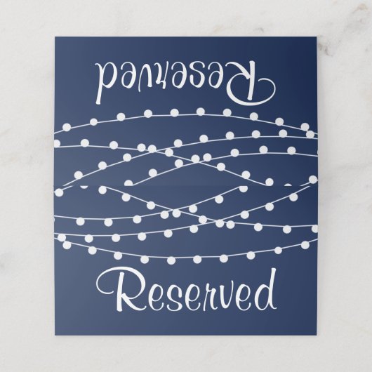 ネイビーブルーのコレクションに結婚ひも灯る プレイスカード (外部開封)