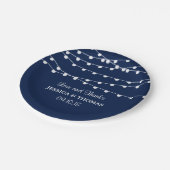 ネイビーブルーのコレクションに結婚ひも灯る ペーパープレート (アングル)