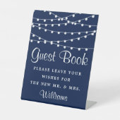 ネイビーブルーのコレクションに結婚ひも灯る 台座サイン (正面)