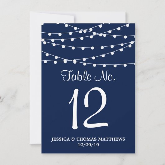 ネイビーブルーのコレクションに結婚ひも灯る 招待状 (正面)