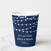 ネイビーブルーのコレクションに結婚ひも灯る 紙コップ (正面)
