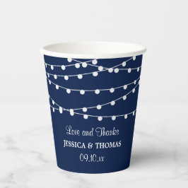 ネイビーブルーのコレクションに結婚ひも灯る 紙コップ