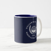 ネイビーブルーのゴルフクラブ名入れ ツートーンマグカップ (正面右)