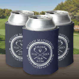 ネイビーブルーのゴルフホールインワン記念グッズ 缶クーラー