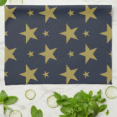 ネイビーブルーのゴールデンスターエレガントズ – とタイムレス キッチンタオル (折り畳み)
