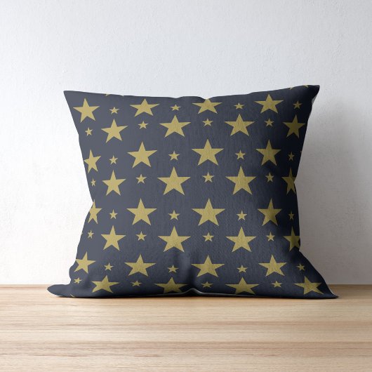 ネイビーブルーのゴールデンスターエレガントズ – とタイムレス クッション