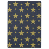 ネイビーブルーのゴールデンスターエレガントズ – とタイムレス クリップボード (裏面)