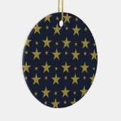 ネイビーブルーのゴールデンスターエレガントズ – とタイムレス セラミックオーナメント (右)
