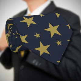 ネイビーブルーのゴールデンスターエレガントズ – とタイムレス ネクタイ