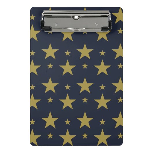 ネイビーブルーのゴールデンスターエレガントズ – とタイムレス ミニクリップボード (正面)