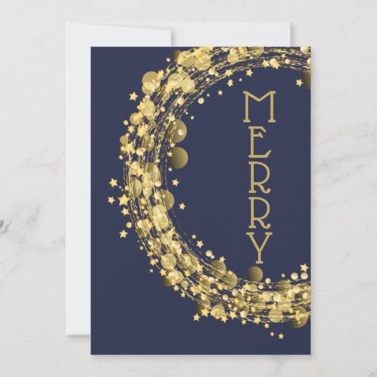 ネイビーブルーのサークルとスター シーズンカード (正面)