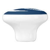 ネイビーブルーのシルバームーンスパイラル セラミックノブ (側面)