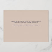 ネイビーブルーのシンプルなチェック柄フレーム 箔シーズンカード (裏面)