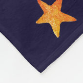 ネイビーブルーのシーホース、シェル、海の星 フリースブランケット (角)