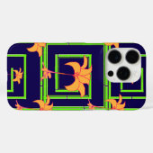 ネイビーブルーのジオフラワープリント Case-Mate iPhoneケース (裏面 (横))