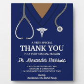 ネイビーブルーのスクラブ 医療従事者 ありがとう フォトプラーク (正面)