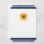 ネイビーブルーのストライプがアクセントのひまわりウェディング招待状 招待状 (裏面)