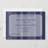 ネイビーブルーのストライプパーティー招待状 招待状 (裏面)