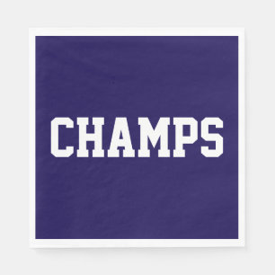 ネイビーブルーのスポーティーなCHAMPSデザイン 白文字 スタンダードランチョンナプキン