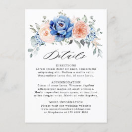 ネイビーブルーのスレート ダスティーブルッシュピンクの結婚式の詳細 エンクロージャーカード